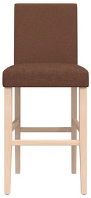 Sedie da bar 2 pz in legno massello di hevea e tessuto