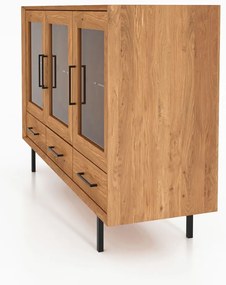 Vetrina in legno di quercia di colore naturale 144x95 cm Abies - The Beds