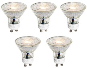 Set van 5 GU10 50mm LED lampen helder 3W 230 lm 2700K