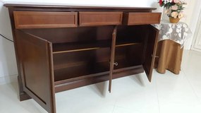 Credenza da 156 cm  classica in legno noce lucido