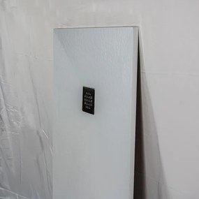 Piatto doccia in mineralmarmo 70x100 cm bianco effetto pietra con griglia e piletta sifonata