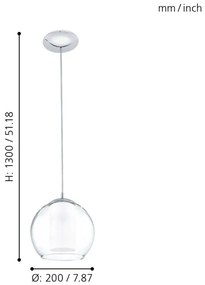 EGLO 92761 - Lampada a sospensione BOLSANO 1xE27/60W