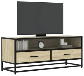 Mobile Tv Rovere Sonoma 100x34,5x40cm Legno Multistrato Metallo /