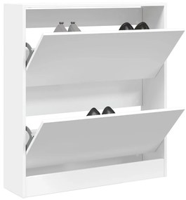 Scarpiera Bianca 80x21x87,5 Cm İn Legno Multistrato /