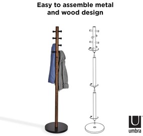 Appendino in legno nero in gomma naturale Pillar - Umbra