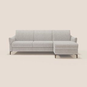 Dalia divano letto angolare con materasso alto 18 cm piedini alti e penisola contenitore in tessuto smacchiabile T17