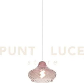 Sospensione in vetro 1191 piccolo rubino 1 luce attacco e27 rosone ...