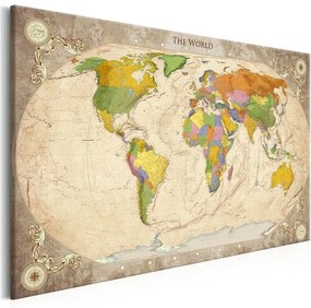 Quadro Map and Ornaments  Colore Beige, Dimensioni e Misure 120x80