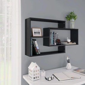 Mensole A Muro Nere 104x20x58,5 Cm İn Legno Multistrato /