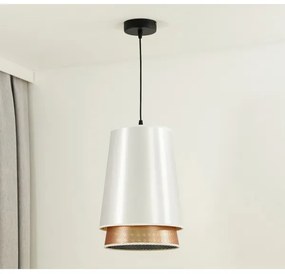Duolla - Lampadario a sospensione con filo BELL SHINY 1xE27/15W/230V diametro 25 cm bianco/rame