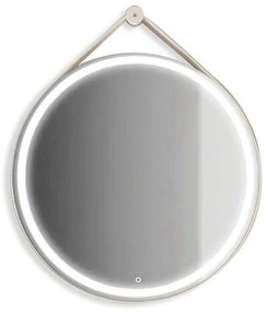 Specchio con illuminazione integrata completo di faretto bagno tondo L 80 x H 80 x P 3 cm
