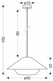 Lampadario a sospensione su cavo AFRICA 1xE27/40W/230V Ø 50 cm marrone/crema