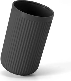 Porta spazzolini grigio in plastica cannettata rigida Arizona