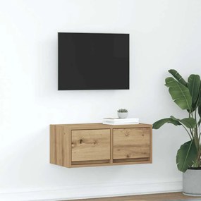 Mobile Tv Rovere Artigianale 60x31x25,5 Cm İn Legno Multistrato /
