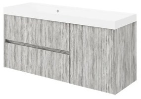 Mobile sottolavabo e lavabo Portofino grigio antico in mdf L 120 x H 50.5 x P 40 cm, 1 anta 2 cassetti