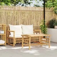 Set Divano da Giardino 2 pz con Cuscini in Bamb 365870