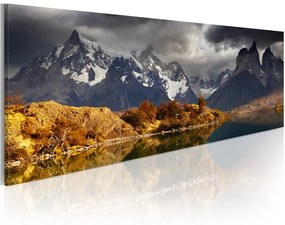 Quadro Mountain landscape before a storm  Colore Marrone, Dimensioni e Misure 120x40