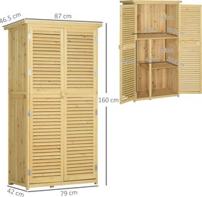Armadio Mobile Portaoggetti da Giardino 87x46,5x160 cm in Legno...
