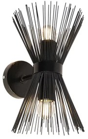 Applique da parete Art Déco nera 2 luci - Broom