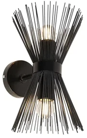 Applique da parete Art Déco nera 2 luci - Broom