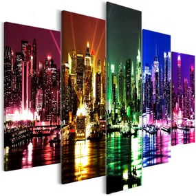 Quadro Rainbow New York (5 Parts) Wide  Colore colorful, Dimensioni e Misure 225x100