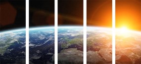 Quadri 5 pezzi – Vista sul pianeta dallo spazio