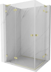 Mexen Lunar L Duo cabina doccia a battente sinistra 120 x 90 cm, trasparente, oro spazzolato - 834L-120L-090P-55-00