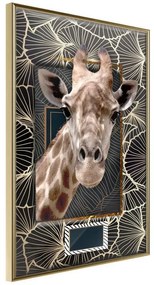 Poster  Giraffe in the Frame  Cornice Quadri Cornice d'oro, Larghezza x Altezza Home decor 20x30