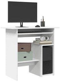 Scrivania Bianca 80x45x74 Cm İn Legno Multistrato /