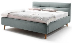 Letto matrimoniale imbottito azzurro con contenitore con rete inclusa 160x200 cm Lotte – Meise Möbel