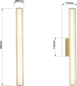 Illuminazione per specchio da bagno LINEA LED/8W/230V 3000/4000/6000K IP44 45 cm dorata