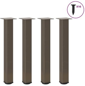 Gambe Per Tavolino 4 Pz Acciaio Naturale 72-74 Cm İn Acciaio /
