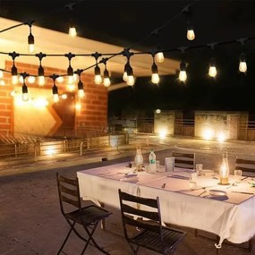 Catena decorativa LED esterna 10xE27/1W/230V 10 m IP65 nero