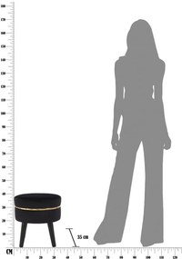 Sgabello imbottito nero Paris, ⌀ 35 cm - Mauro Ferretti