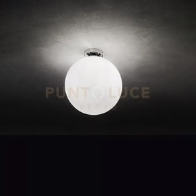 Plafoniera in cromo lucido con vetro bianco grape 1 luce attacco e2...