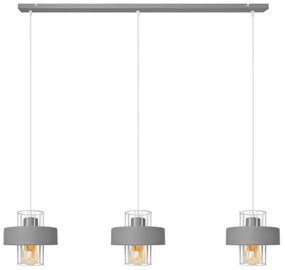 Lampadario a sospensione con filo VOLTA 3xE27/15W/230V grigio