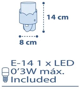 Dalber 61235T - LED Lampada piccola con spina integrata MOON 1xE14/0,5W/230V