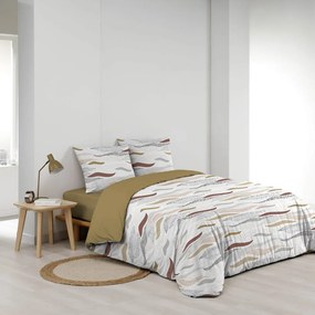 Set copripiumino e federa bianco in microfibra per letto matrimoniale ed esteso 240x220 cm Zenith – douceur d'intérieur