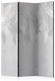 Paravento design Palme sbiadite (3 pezzi) - foglie alabastrine di pianta tropicale