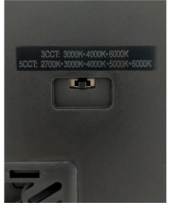 Plafoniera LED/40W/230V 3000/4000/6500K 50x50 cm nera