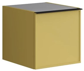 Struttura semi colonna da bagno Pixel 1 anta laccato opaco giallo sole L 40 x H 40 x P 45.5 cm