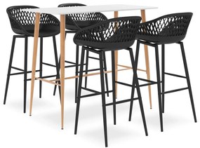 Set Da Bar 5 Pz Bianco E Nero /