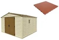 Pavimento per Casetta Box da Giardino 325x319x233 cm in Plastica Terracotta