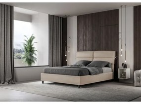 Letto contenitore da 160x190 in microfibra sabbia Nandy