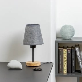 Brilagi - Lampada da tavolo NUBILA WOOD 1xE27/25W/230V quercia/grigio