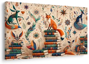 Quadro su tela – Volpi in biblioteca