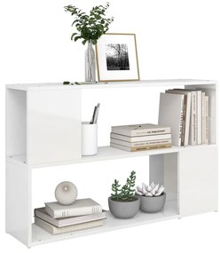 Libreria bianco lucido 100x24x63 cm in truciolato
