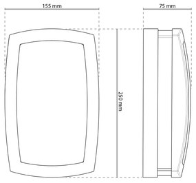 Applique Rettangolare Bianca E27 da Parete e Soffitto IP54