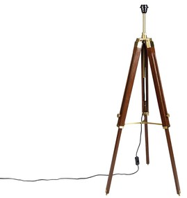 Lampada vintage da terra con treppiede in ottone - CORTIN