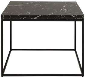 Tavolino nero con piano in marmo 60x60 cm Barossa - Actona